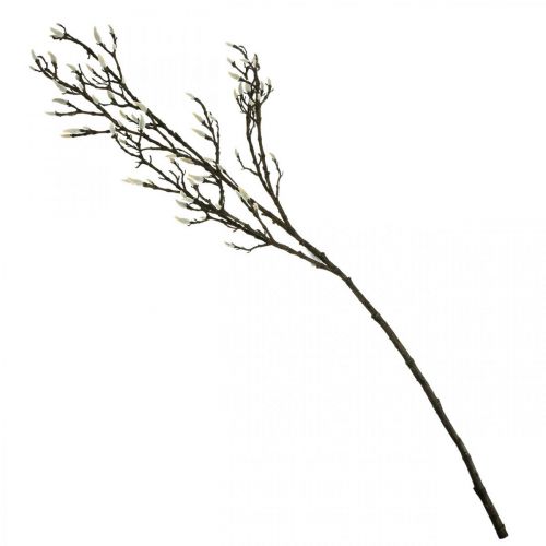 Article Branche de Magnolia Artificielle Décoration Printemps Branche avec Bourgeons Marron Blanc L135cm