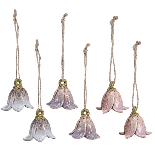 Article Décoration fleurs de muguet en céramique à suspendre Ø5cm 6 pcs