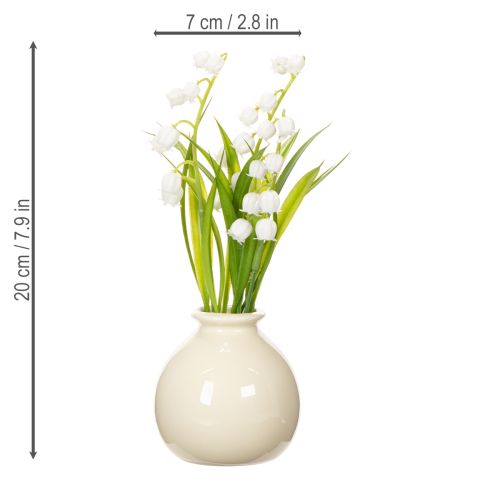 Bouquet artificiel de muguet dans un vase classique, idéal pour la décoration intérieure, 20 cm