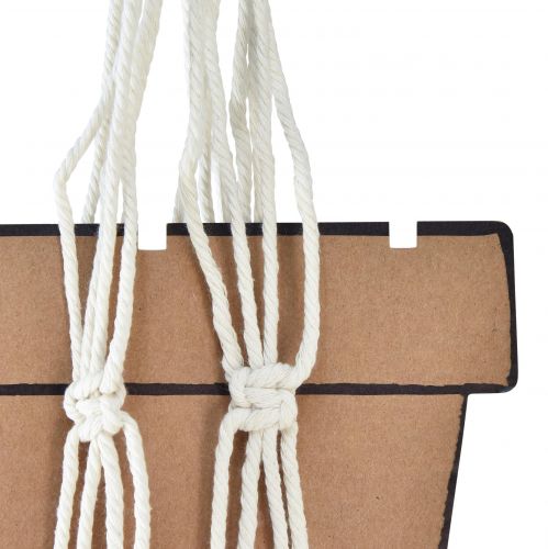 Article Panier suspendu macramé pour pot Ø18-19cm crème H85cm