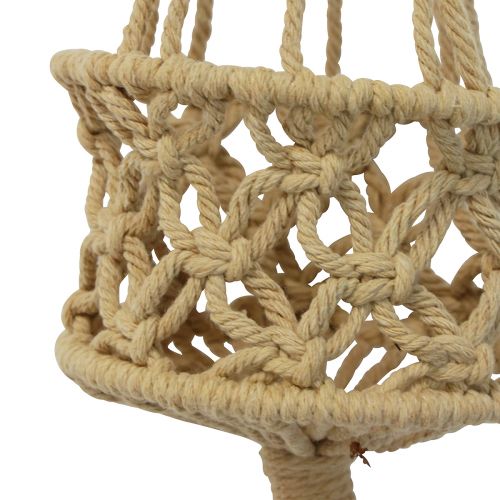 Article Décoration macramé à suspendre bohème marron beige Ø12cm H79cm