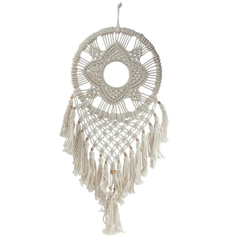 Floristik24 Décoration murale attrape-rêves en macramé crème 29×72cm