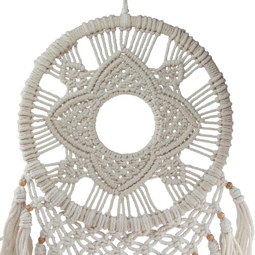 Article Décoration murale attrape-rêves en macramé crème 29×72cm