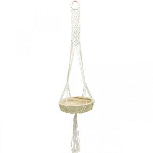 Panier suspendu en macramé bol décoratif style bohème Ø23cm H90cm