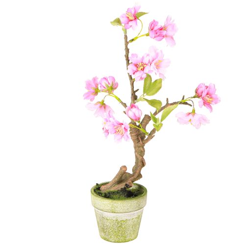 Article Amandier artificiel en pot à fleurs roses H28cm