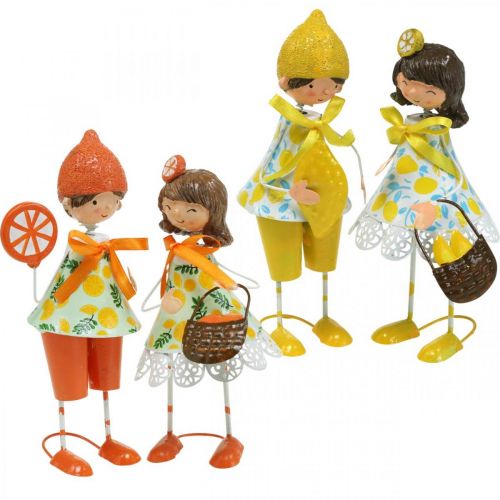 Article Petits fruits, décoration estivale, figurines citrons oranges H17/18cm 4pcs