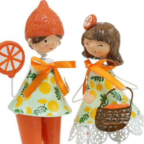 Article Petits fruits, décoration estivale, figurines citrons oranges H17/18cm 4pcs