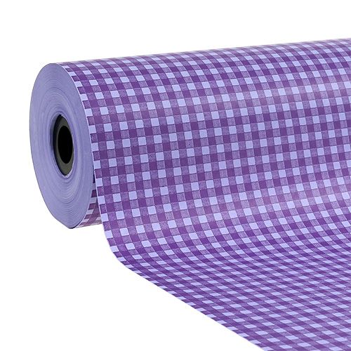Manchettes en papier à carreaux violet 25 cm 100 m
