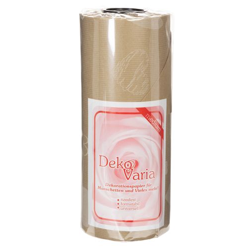 Papier à fleurs décoratif naturel avec motifs cœurs et fleurs 25cm x 100m | Floristik24.be