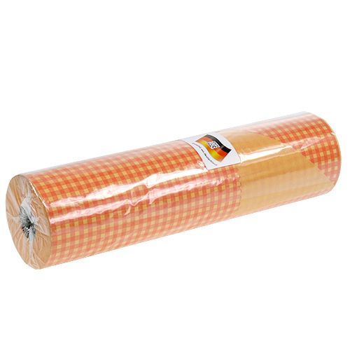 Article Manchette en papier 37,5 cm à carreaux orange clair 100 m