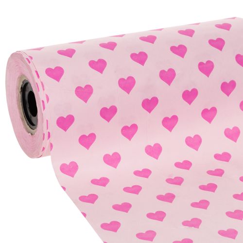 Papier manchette à motif cœur, rose, 25 cm, 100 m