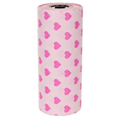 Papier manchette à motif cœur, rose, 25 cm, 100 m | Floristik24.be