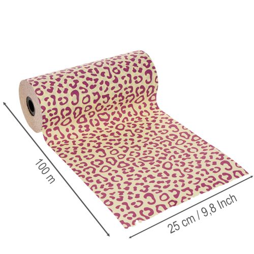Papier à manchettes, imprimé léopard, violet, 25 cm, 100 m | Floristik24.be
