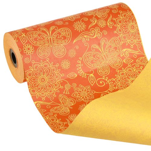 Floristik24 Papier manchette Orange Jaune Été 25 cm 100 m