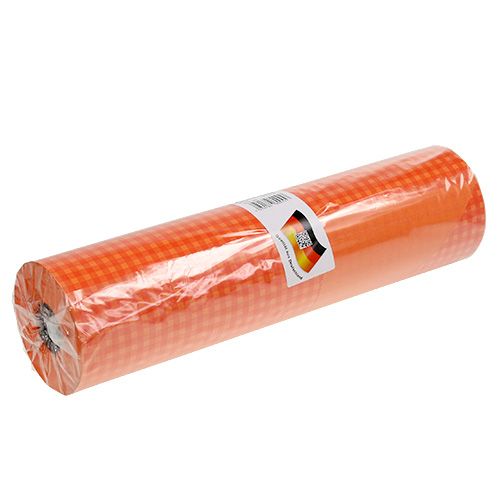 Article Manchette en papier 37,5 cm à carreaux orange 100 m