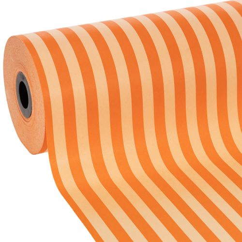 Rouleau de papier à manchettes, à rayures orange, 25 cm x 100 m