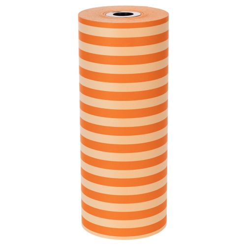 Rouleau de papier à manchettes, à rayures orange, 25 cm x 100 m | Floristik24.be