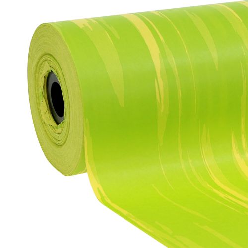 Floristik24 Papier manchette rayé mai vert, jaune 25cm 100m