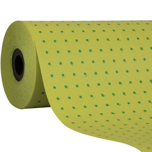 Floristik24 Papier manchette papier de soie pois vert mousse 25cm 100m