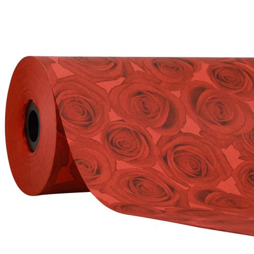 Floristik24 Papier manchette papier de soie roses rouges 25cm 100m