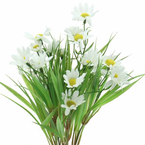 Bouquet de marguerites avec gazon décoratif 37cm