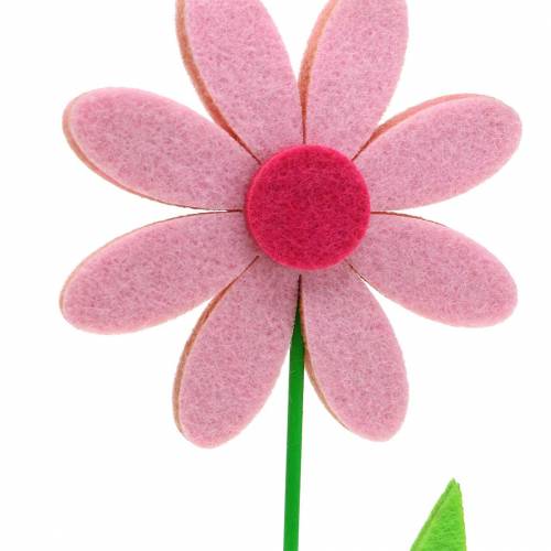 Floristik24 Fleur en feutre rose 27cm 4pcs
