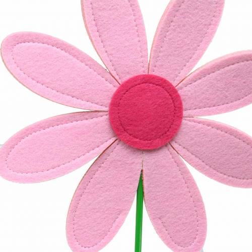 Floristik24 Gigantesque fleur en feutre vert, rose, rose Ø40cm H93cm décoration de vitrine