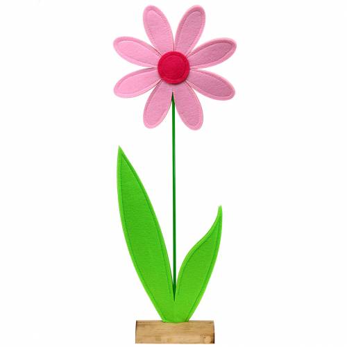 Floristik24 Gigantesque fleur en feutre vert, rose, rose Ø40cm H93cm décoration de vitrine