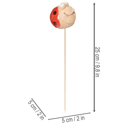 Article Piquets de jardin coccinelle, éléments décoratifs pour le jardin, 25 cm, lot de 4