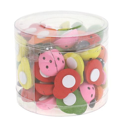 Article Coccinelles colorées 2,5 cm 60 pièces