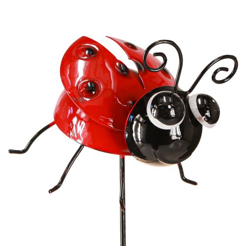 Article Coccinelle et abeille avec bâton Décoration de jardin en métal 46 cm 2 pièces