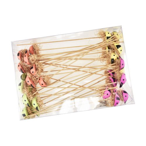 Article Bouchons de fleurs décoratifs coccinelle bois 2,5x3,5x2cm 32pcs