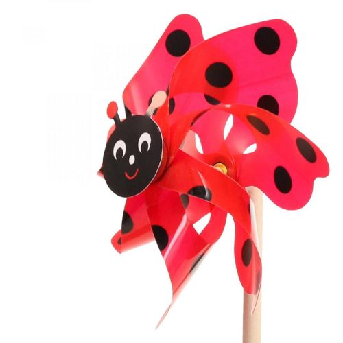 Floristik24 Moulin à vent coccinelle décoration de jardin rouge Ø16,5cm