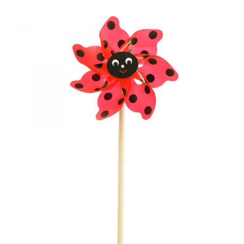 Floristik24 Moulin à vent coccinelle décoration de jardin rouge Ø16,5cm