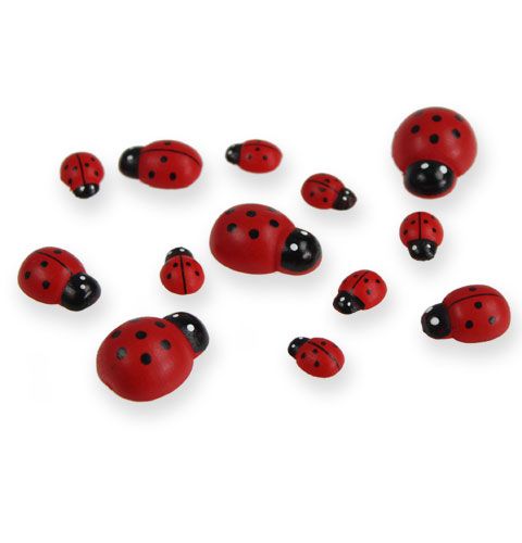 Floristik24 Déco coccinelle à coller 1-2.5cm rouge 255p