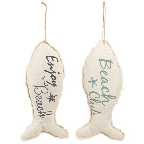 Article Poisson décoratif maritime à suspendre en tissu 34×14,5cm 2pcs