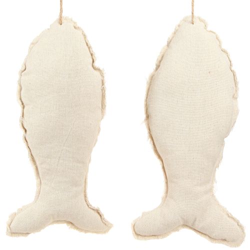 Article Poisson décoratif maritime à suspendre en tissu 34×14,5cm 2pcs