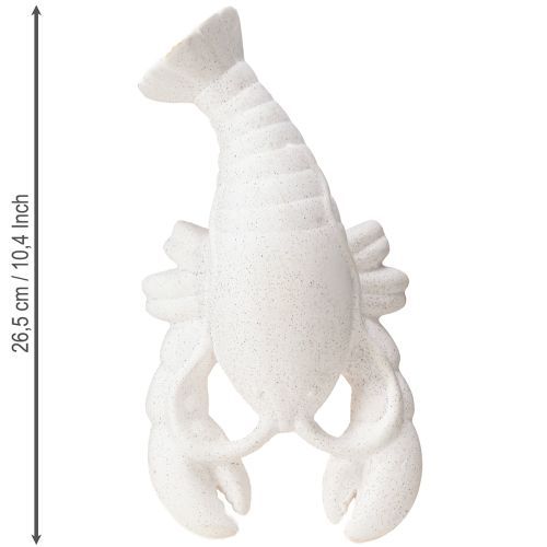 Article Figurine en céramique décorative maritime Homard Blanc 26,5×13×5cm