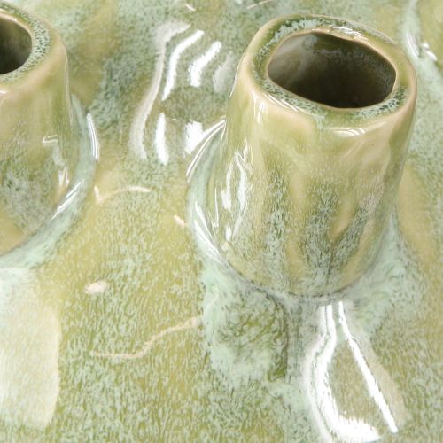 Article Vase Décoration Maritime Motif Corail Vert Clair Ø14.5cm H14cm