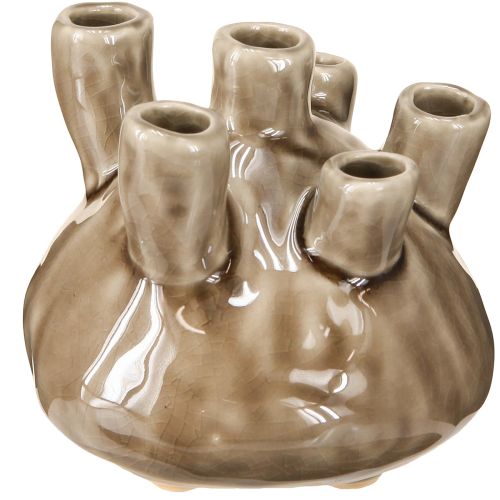 Floristik24 Vase Maritime en Céramique Aspect Corail Marron Ø11.5cm H10cm