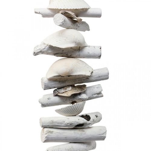 Article Guirlande décoration maritime guirlande bois flotté coquillages H83cm