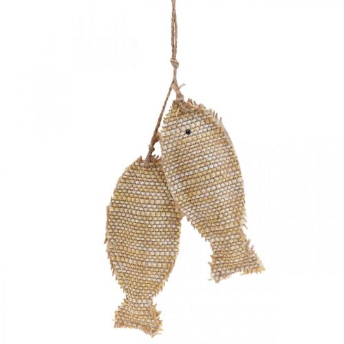 Décoration suspendue maritime pendentif déco poisson à suspendre H32cm