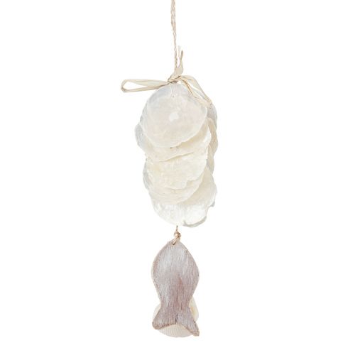 Floristik24 Cintre décoration maritime Coquillage Capiz avec poisson blanc 39cm