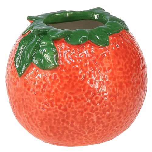 Floristik24 Vase décoratif méditerranéen pot de fleur orange en céramique Ø9cm