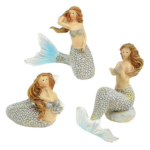Figurine décorative sirène bleue 6 – 9,5 cm 3 p.
