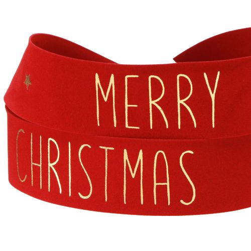 Article Ruban décoratif Joyeux Noël rouge doré L40mm L5m