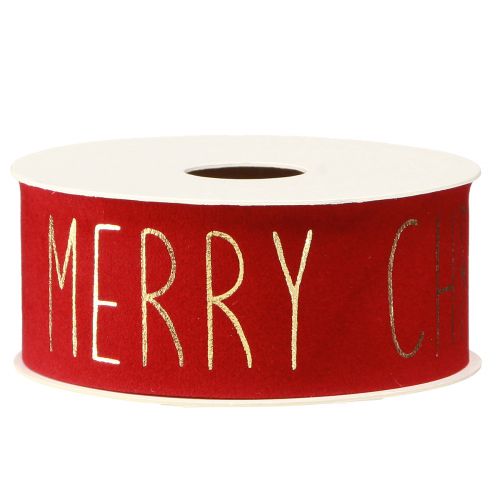 Article Ruban décoratif Joyeux Noël rouge doré L40mm L5m
