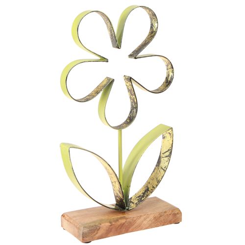 Floristik24 Support décoration fleur en métal vert printemps doré H35cm