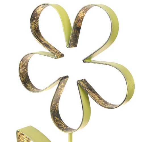 Floristik24 Support décoration fleur en métal vert printemps doré H35cm