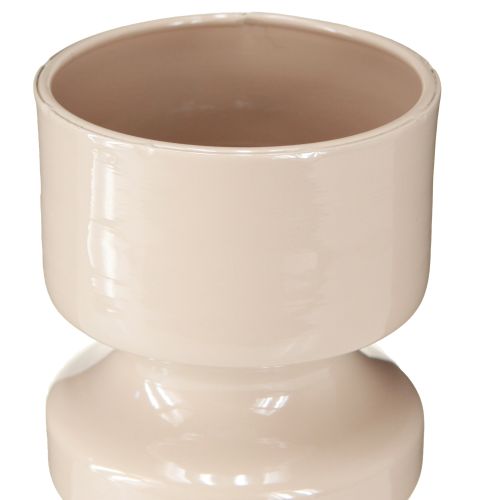 Article Vase à fleurs en métal émaillé marron cappuccino Ø9cm H17,5cm